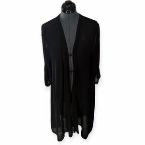 TORRID Women’s Black Sheer Lace-Up Back Duster Kimono Size 1 / 2